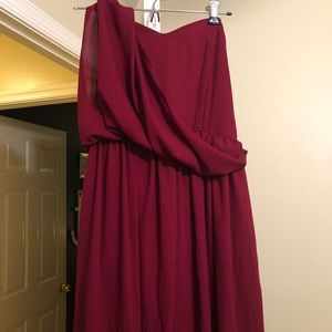 Charlotte Russe One-Shoulder Maxi Bridesmaid Dress